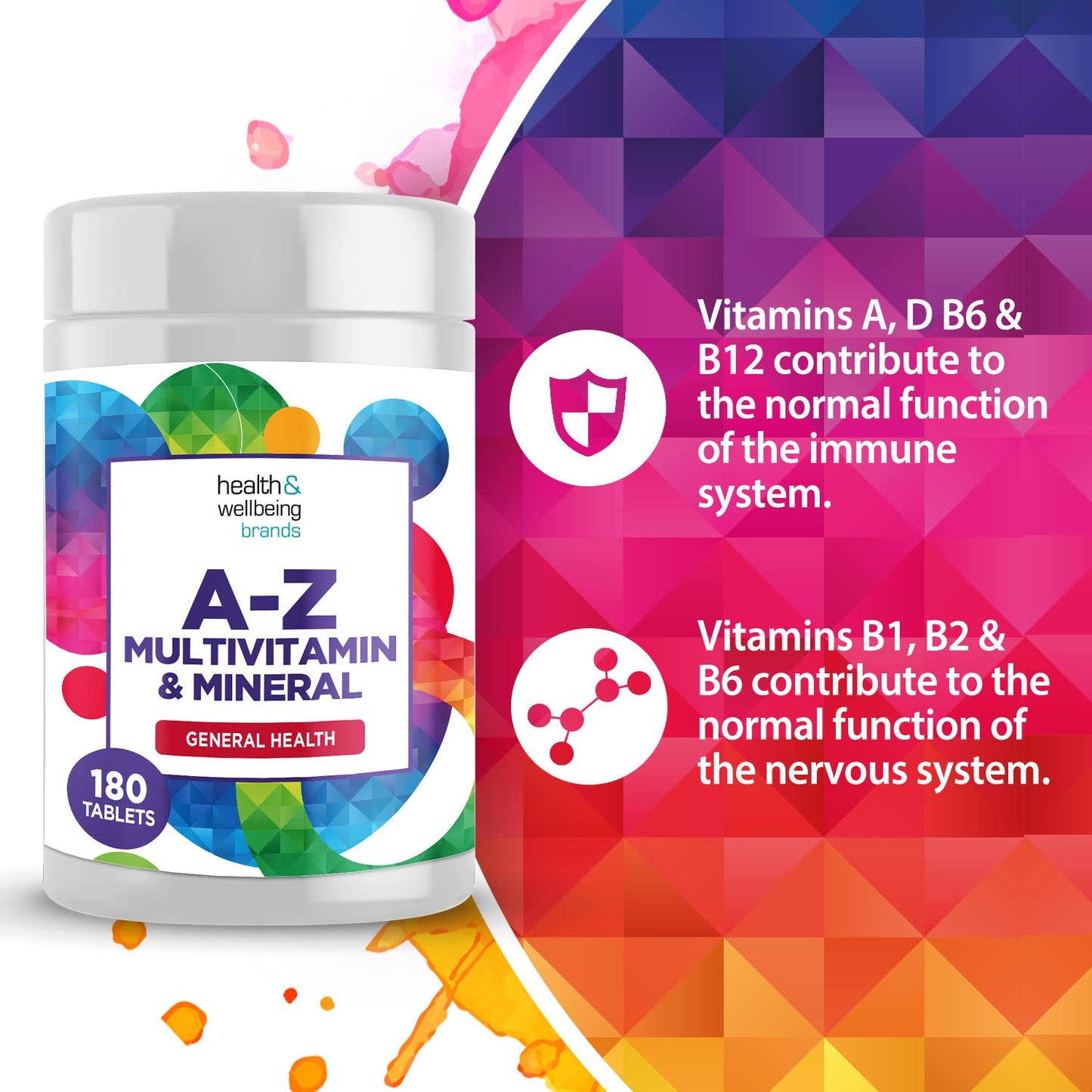 Club Vits A-Z Multivitamin and Minerals 180 Tablets, Vitamins for Men's and Women's, 23 High Strength Vitamins and Minerals Including Iron, Zinc Vitamin C and More (180)