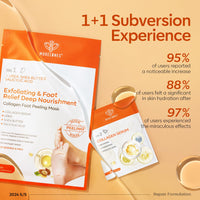 modelones Modelones Foot Peeling Mask 3 Pack, Exfoliating Foot Mask for Dry Cracked Feet, Callus Dead Skin Remover, Additional 3 Pack Collagen Serum for Reviving Baby Soft Smooth Touch Feet, Women and Man