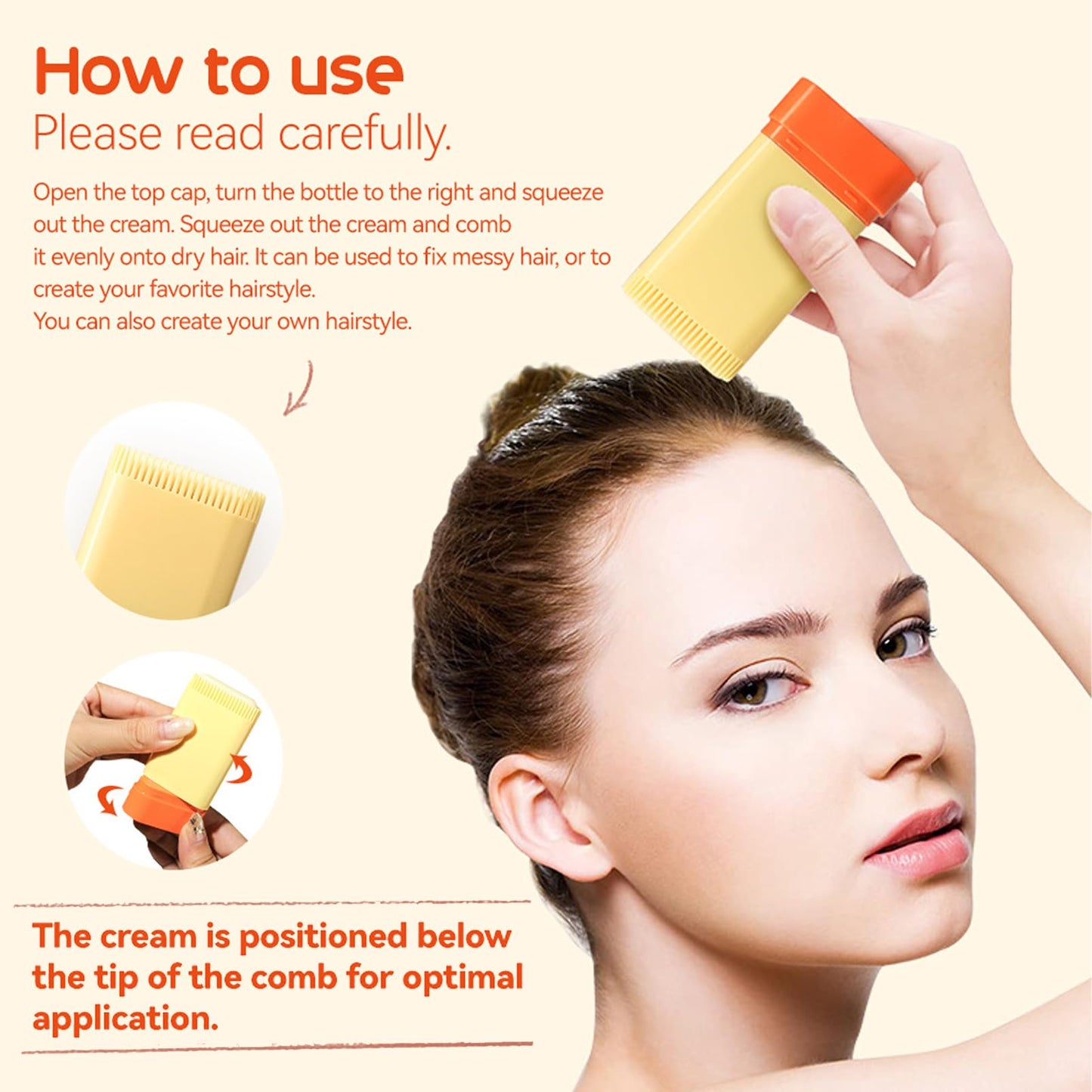 Hair Wax For Kids With Comb,Edge Control Anti-Frizz Non-greasy Hair Pomade Stick,Natural Ingredients,Hair Wax Stick with Hair Comb Set for Fly Away and Edge Frizz Hair