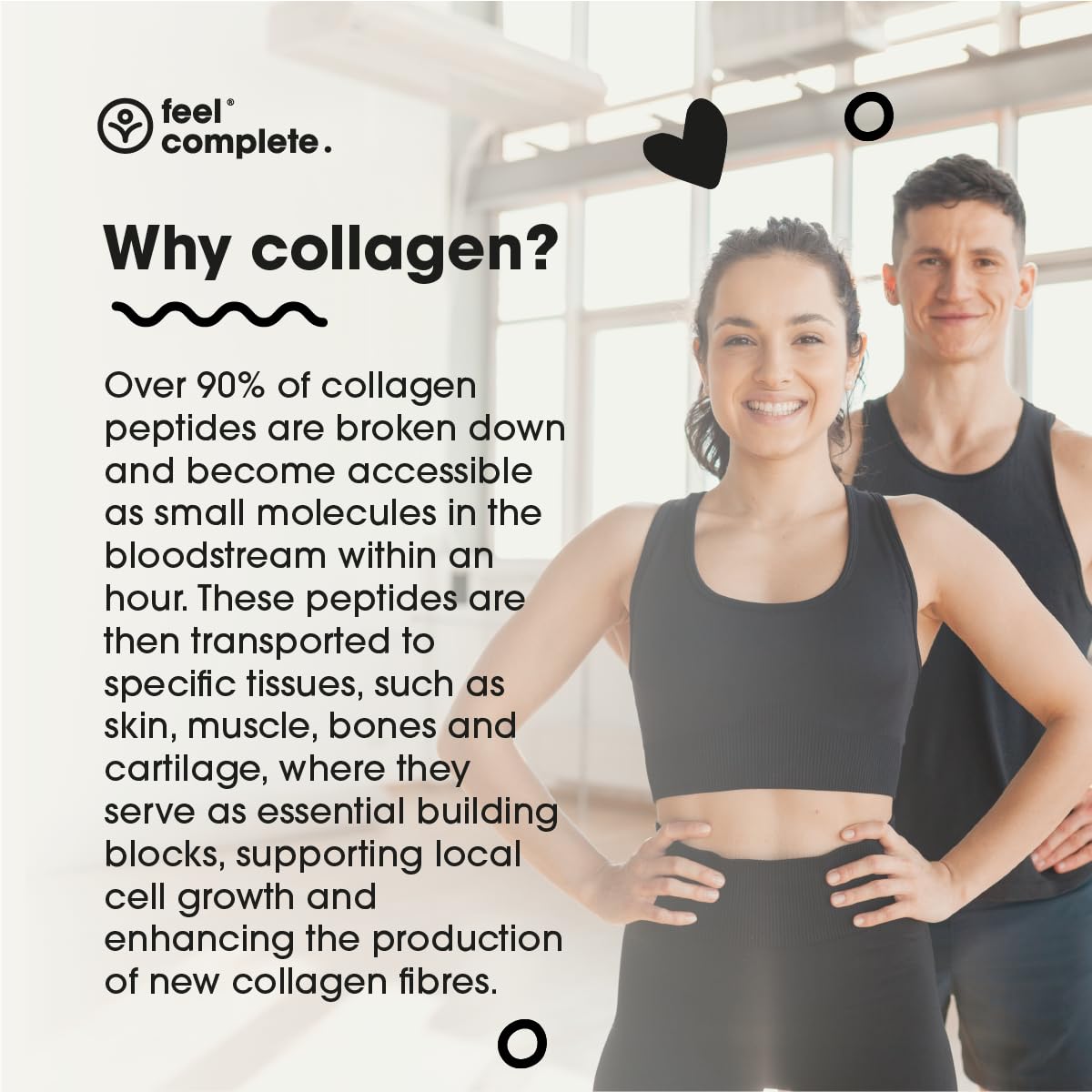 Feel Complete - High Protein Collagen - Premium Type 1 & 3 Hydrolysed Bovine Collagen - Halal - Skin, Hair & Nail - Includes Amino Acids - 300g