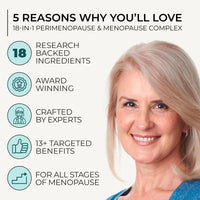 Inspiriko Perimenopause & Menopause Supplements - 18-in-1 Menopause Complex with Phytoestrogens, SOYA Isoflavones, Perimenopause Vitamins & Minerals for Hormone Balance for Women, 60 Vegan Capsules