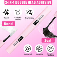 2 Pcs Bond and Seal Lash Glue, Cluster Lash Glue with 72h Hold, Waterproof Bond and Seal for Eyelash Extensions Beginners Self Use at Home - A Surprise Choice