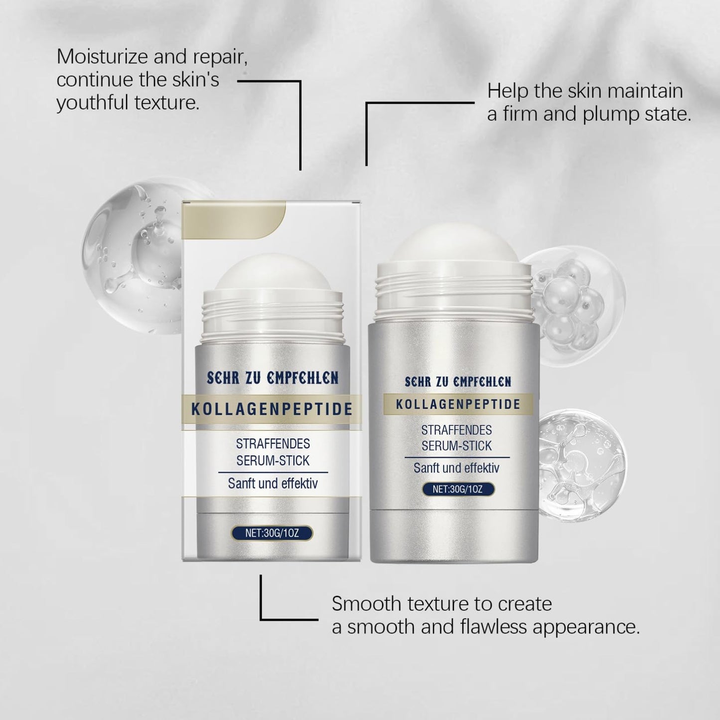 ISBEAUSOLS Flysmus Collagen Peptides Firming Serum Stick,Retinol Luxurious Collagen Firming Cream,Anti Aging Peptides Face Moisturizer,Face and Neck Firm ing Stick for Tightening Sagging Skin (2pcs)