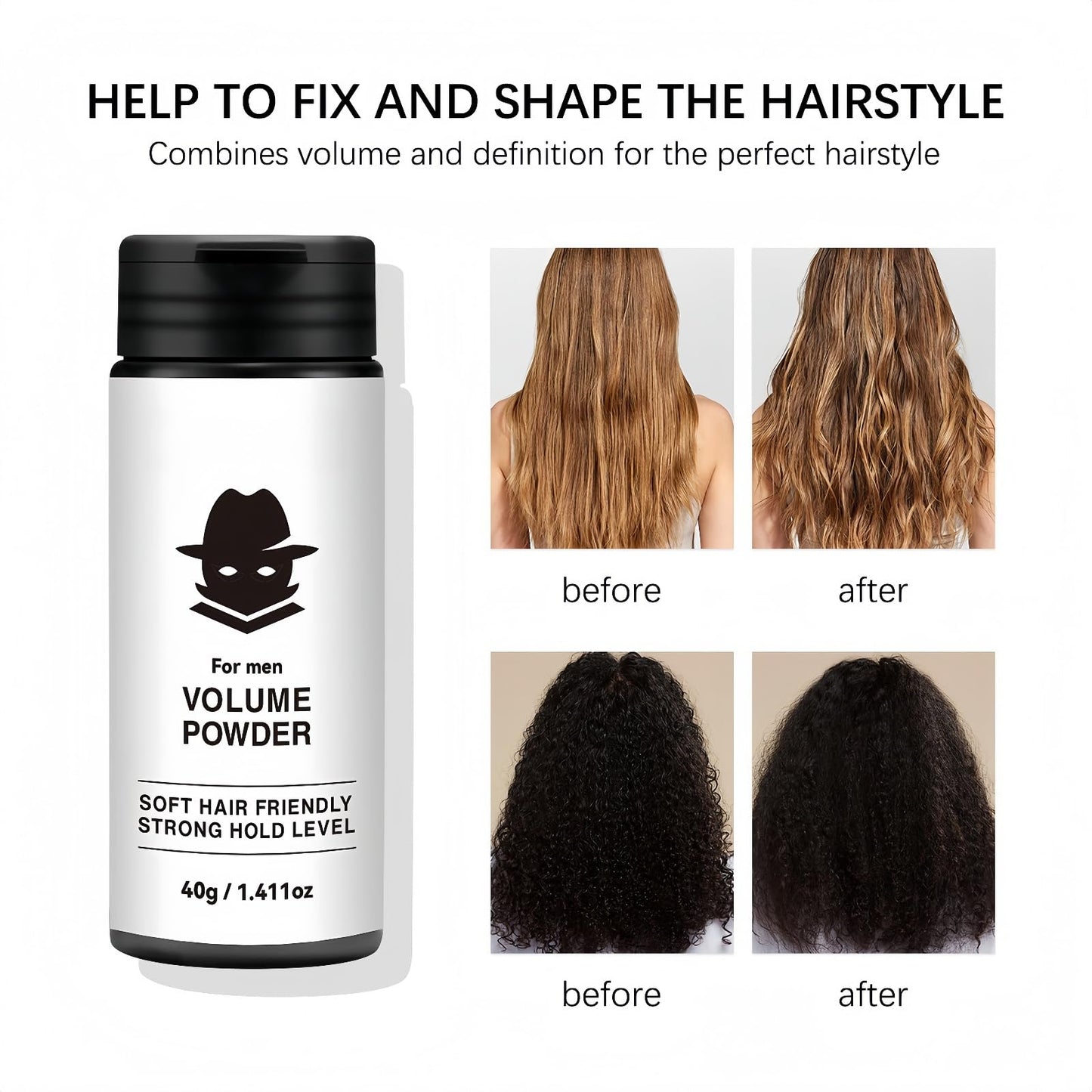 Xunzhi Hair Styling Texturizing Powder,Volume Powder for Men,Hair Styling,H-air P-owder f-or M-en and Women,Volumising S-tyling Po-wder,Leavein Texture Po-wder,H-air Texture Pow-der M-en S-tyling