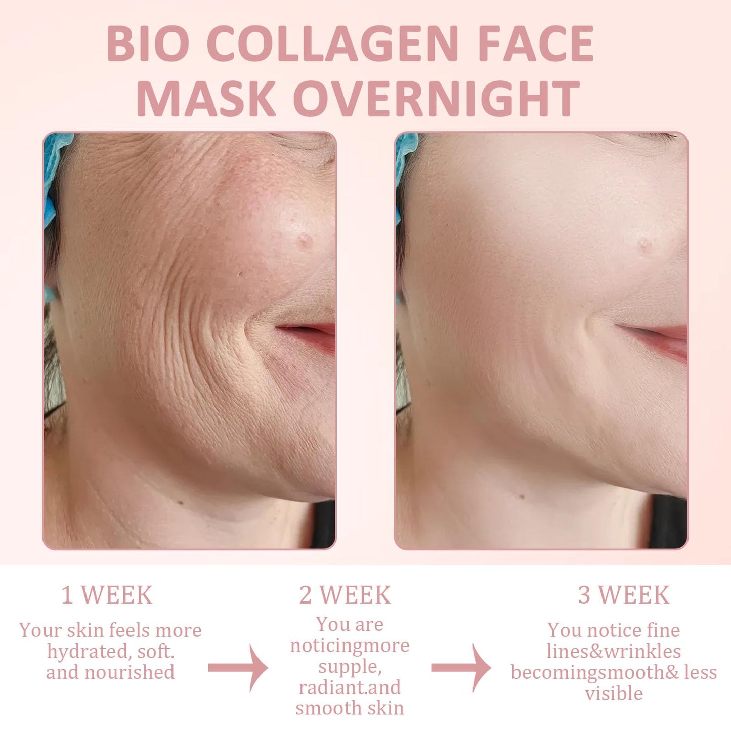 Nadiaen Bio-dance Bio Collagen Face Mask Overnight Collagen Real Deep Mask Overnight Deep Hydrating Overnight Mask for Face Care Bio Collagen Face Mask Collagen Overnight Mask (4PCS)