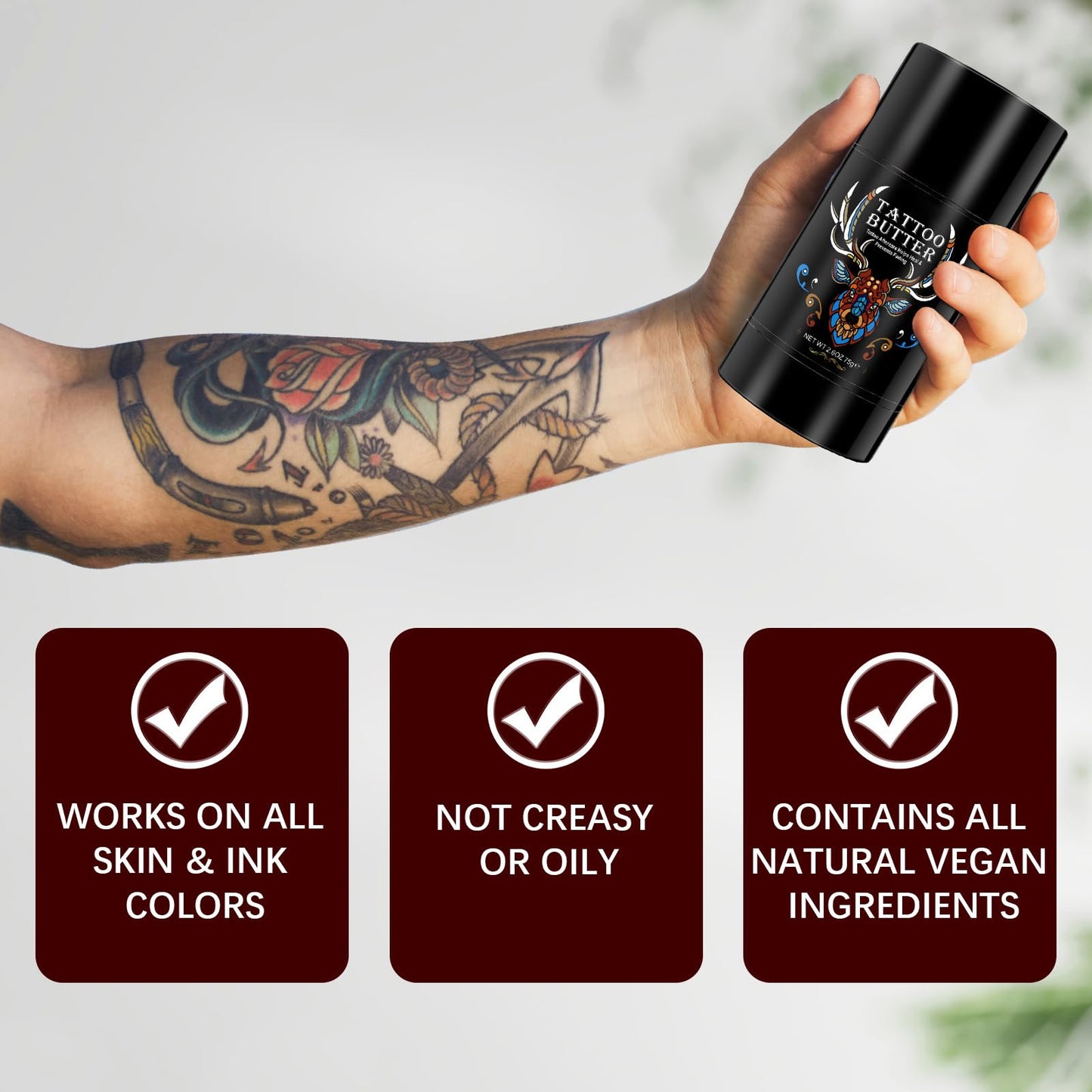 ThamGlow Ultimate Tattoo Balm – Tattoo Healing Cream Aftercare Stick – Color Brightener And Enhancing Moisturizer For Old And New T-attoo