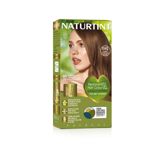 NATURTINT Naturtint Permanent Hair Colour Gel 6WG Radiant Golden Dark Blonde, Plant Enriched, Ammonia Free, Long Lasting Grey Coverage and Radiant Colour, Nourishment and Protection