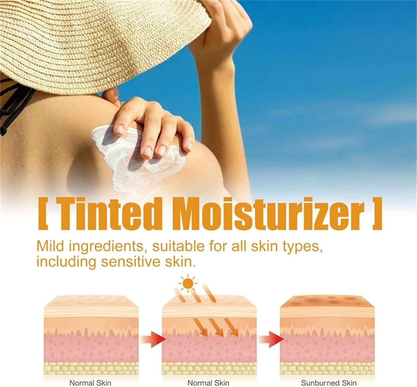 Generic Tinted Sunscreen for Face, Protector Solar SPF 50, Tinted Sunscreen, Hydrating Sun Essence Face Sunscreen, No Sticky, Waterproof, Travel Size Sunscreen, Against UVA and UVB (1pc).