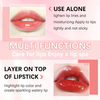 Uocasi Plumping Lip Oil, Hydrating Lip Gloss Tinted Lip Balm Transparent Lip Care, Big Brush Head Glitter Shine, Long Lasting Nourishing Non-sticky Fresh Texture (#2 Coral), 1 count