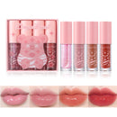 HERBINSOLS 4pcs Lip Gloss Set - Hydrating Clear Lip Glow Oil - Crystal Jelly Tinted Plumping Lip Gloss - Long Lasting Moisturizing Non-Sticky Lipgloss Set For Women Girls