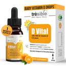 Tresible Baby Vitamins D3 Drops (1 Month Supply) - Breastfeeding Vitamins for Babies to Develop Strong Bones, Muscles & Teeth - Vegan Vitamin D Drops Baby Newborn to 5 Years - 30ml Baby Immune Support