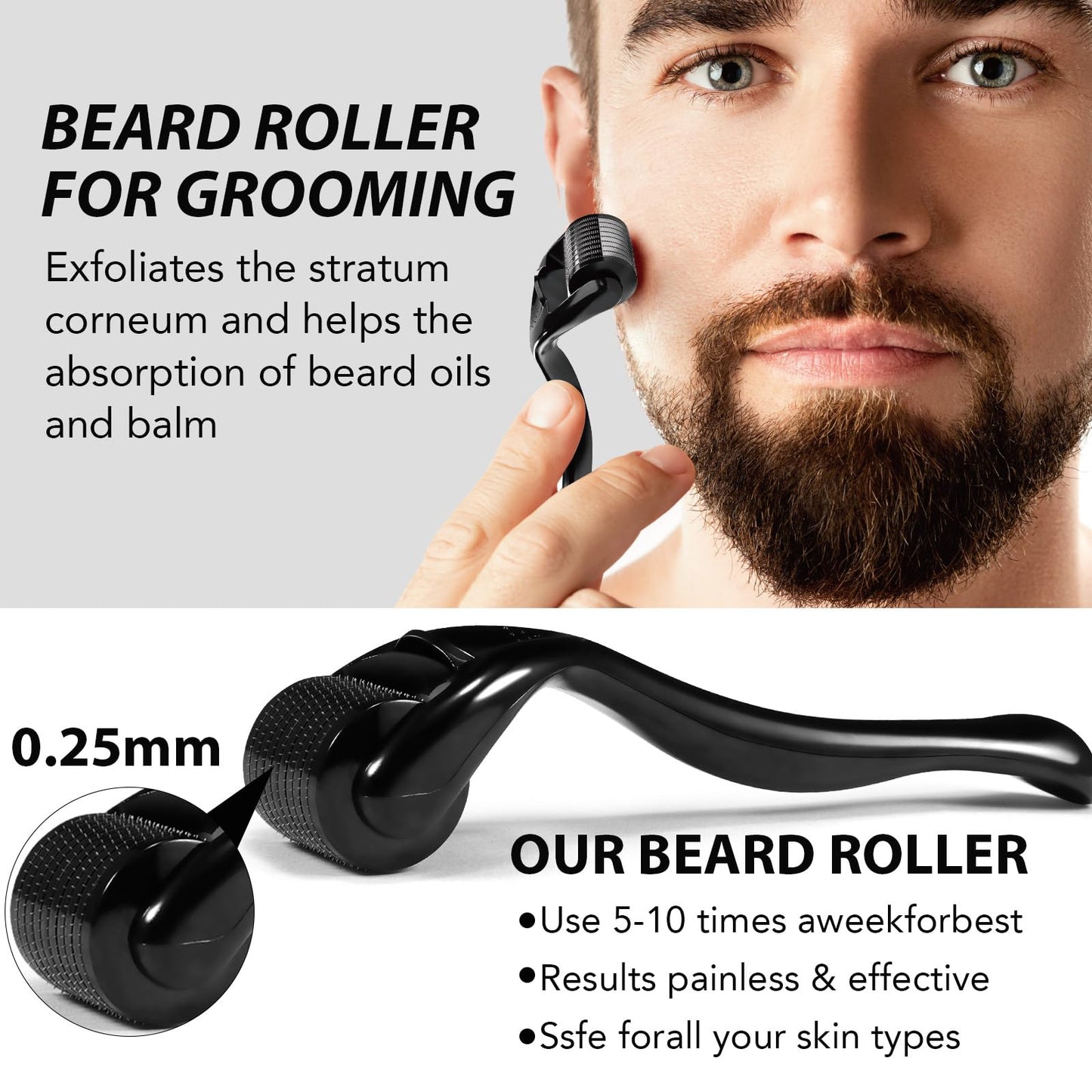 leyosger Beard Growth Kit, Beard Grooming Kit for Men W/Beard Roller,Atural Ingredients Beard Growth Serum, Beard Balm, Beard Comb, Stimulate Beard Growth With This Beard Care Kit, Gifts For Men