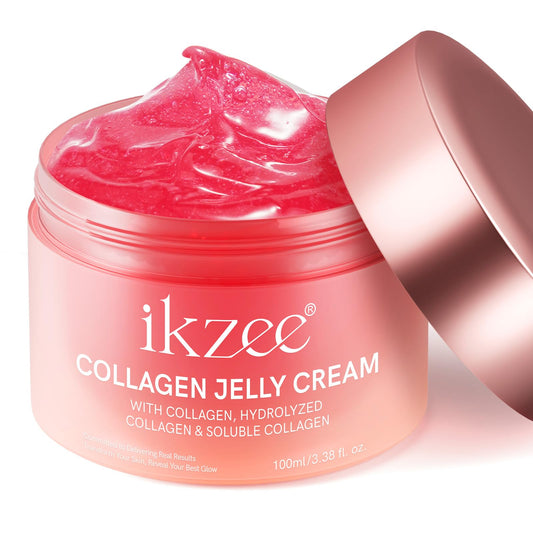 Uocasi Collagen Jelly Cream- Freeze-Dried Hydrolyzed Collagen - Elasticity & Hydration, Reduce Fine Lines & Dullness -No artificial color- Day and Night,Best Facial Moisturizer For All Skin Types(3.38 fl.oz)
