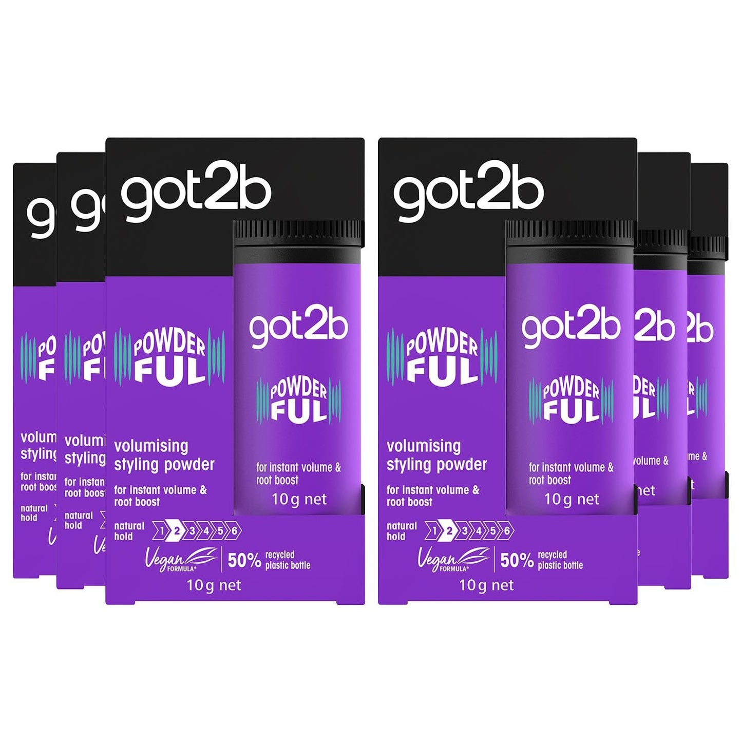 6 x Schwarzkopf Got2b Powder'ful Volumizing Styling Powder 10g