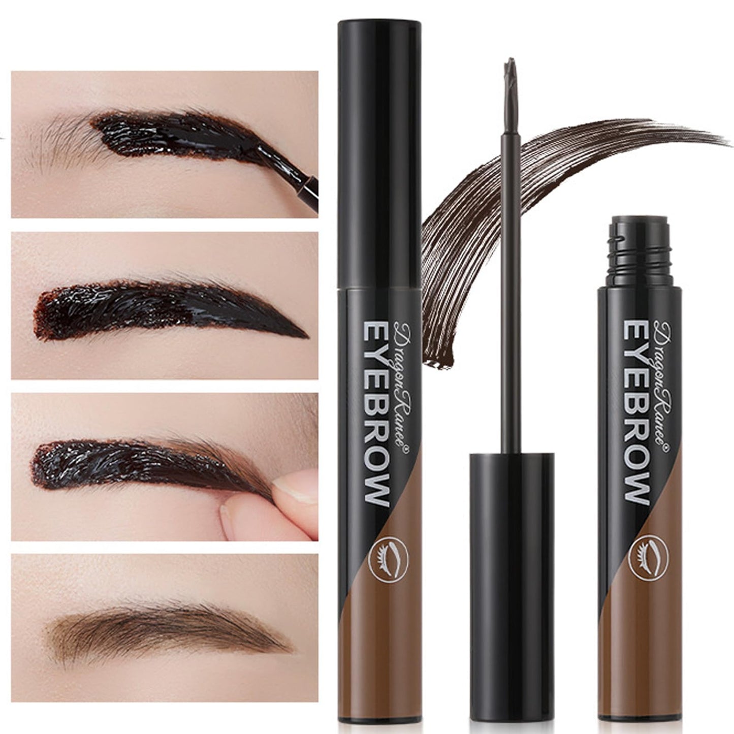 HAORQEE Eyebrow Tint Tattoo Brow Peel off, Brow Tint Brown Eyebrow Gel Semi-Permanent Colour Eyebrow Tattoo Brow Dye, Waterproof Long-Lasting Natural Eye Brow Makeup for Women (Light Brown)