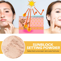 DMQ SPF50+ Matte Face Powder,Portable Translucent Face Powder With Soft Brush,Powder Sunscreen,Natural Setting Powder,Long Wearing Translucent Setting Powder,Face Powder Loose,Oil-Control & Sunscreen