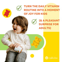 Multivitamin for Kids - Natural Apple and Strawberry Flavour - Low-sugar - with 12 essential Nutrients - Kids Multivitamins Gummies - 100 Vitamin Gummies - with Zinc, A, B6, B12, C, D3, E, K1 Vitamins