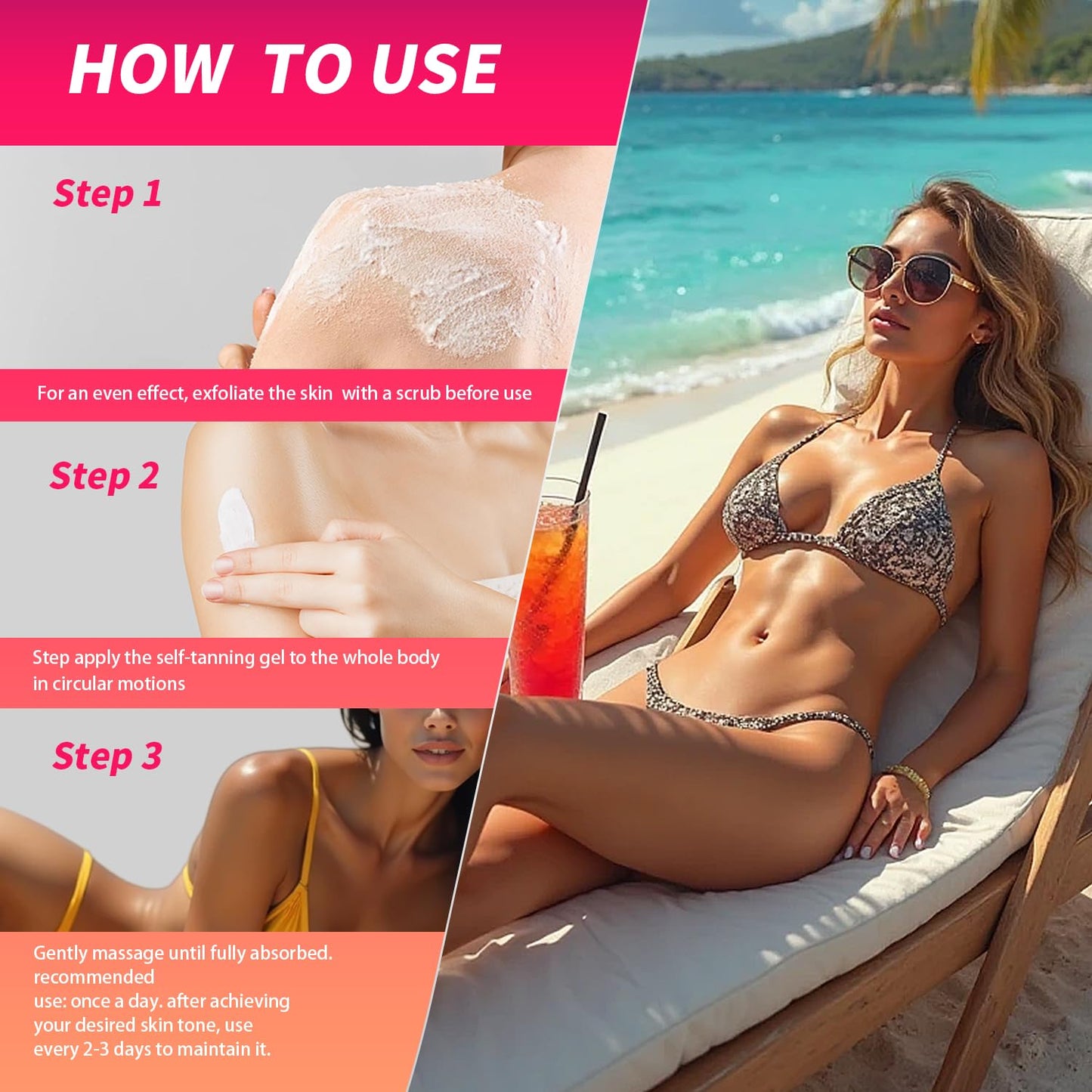 Premium Tan Accelerator Gel 100g - For Sunbed Use & Outdoor Sun Tanning Enhancer, Fast Bronzing Cream with Natural Oils Formula, Intensifying Self Tanning Boosting Oil, Long-Lasting Hydrating(Peach)