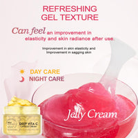 IZBEAUVO Collagen Jelly & Deep Vitamin C Capsule Cream, Face Moisturizer with Freeze Hydrolyzed Collagen & Vita C Cream with 5% Niacinamide, Anti-Wrinkle, Brightening Korean Skincare for 24h Glow & Elasticity