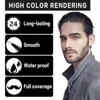 RubyTint Beard Dye for Men – Waterproof Formula with 4-Prong Tip – Helps Fill & Shape for a Natural Look Multi-Use Beard Pen Filler (black 2pcs)