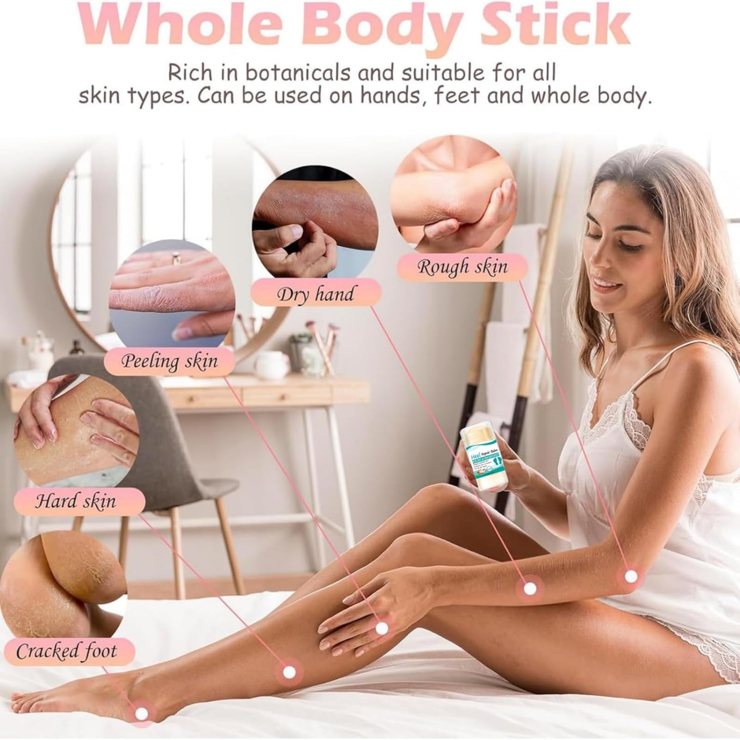 Yoowan Coconut Heel Balm Stick,Foot Cream for Very Dry Feet,Cracked Heel Repair Cream,Foot Moisturiser,Fo-Ot Cre-Am For Hard Skin,Softening & Removing Hard Skin,Deep Moisturizing,For Body Hands&Feet Knees