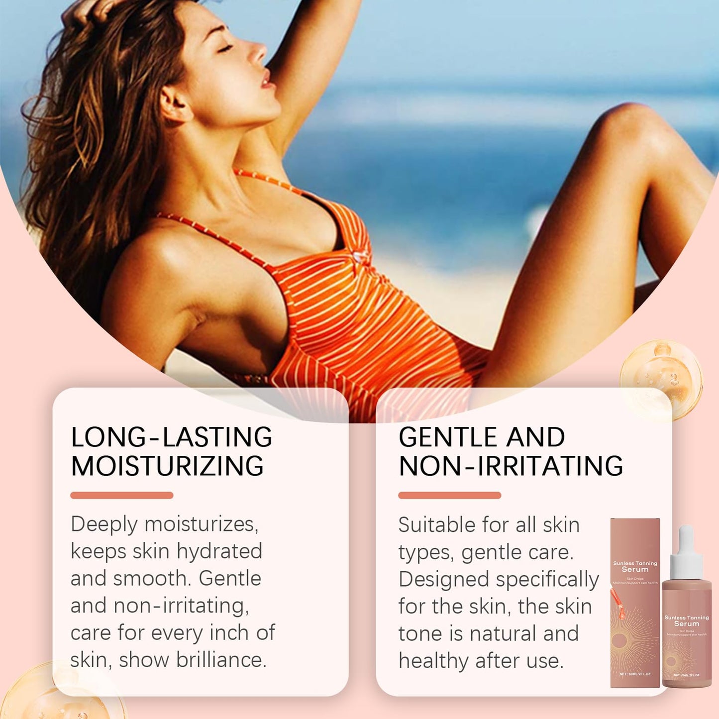 generic Self Tanning Drops for Face – Natural Sunless Glow, Gradual Tan Moisturiser, UV-Free & Safe Face Tanner for Women, Hydrating Self Tan Glow Drops