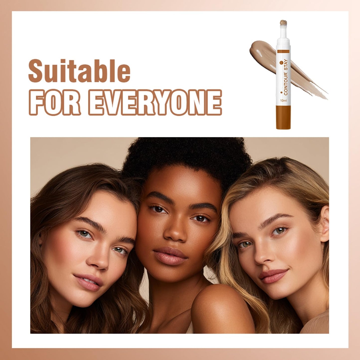 Maggidea Liquid Contour Stay, Long Wear Bronzer Cream Contour Makeup, Lightweight Bronzer Contour Stick with Sponge Tip, Long-Lasting Formula Flawless Definition Makeup, Blendable, Vegan & Cruelty-free