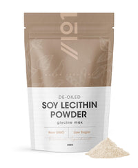 SOYA Lecithin Powder 250g – De-Oiled 97% Essential Fat – Additive Free & Non-GMO – Resealable and Recyclable Pouch by Alpha01