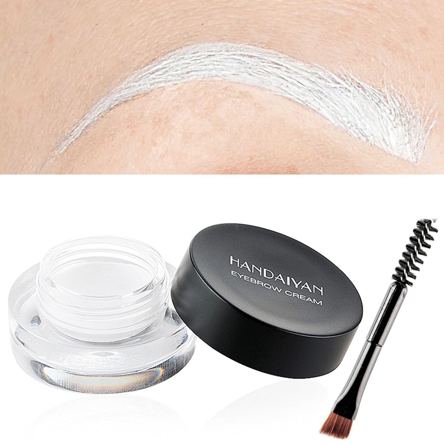 RUICHING White Eyebrow Gel, Brow Pomade, Brow Dye with Brush, Christmas Makeup Waterproof Long Lasting Tinted Brow Gel, Smudge-Proof Sweat Resistant Brow Cream