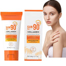 Fankayi Collagen Sunscreen SPF 90 PA+++,Ultra High Protection Sunblock Against UVA/UVB,Factor 90 Sun Cream Face Moisturiser,Ultra Light UV Protetion Face Sunscreen,Sunscreen Fa/ce,Factor 90 Sun Cream