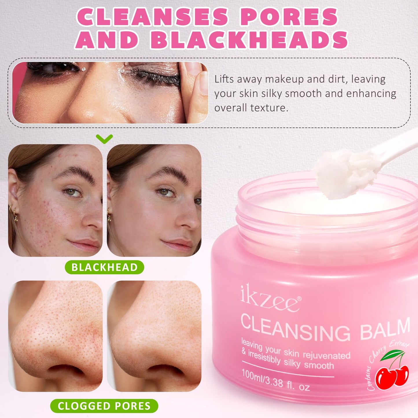 Generic Cleansing Balm Makeup Remover - Hydrating Smooth Skin Gentle Deep Cleaning Containing Natural Nourishing Ingredients Travel-friendly Makeup Remover Balm for All Skin Types