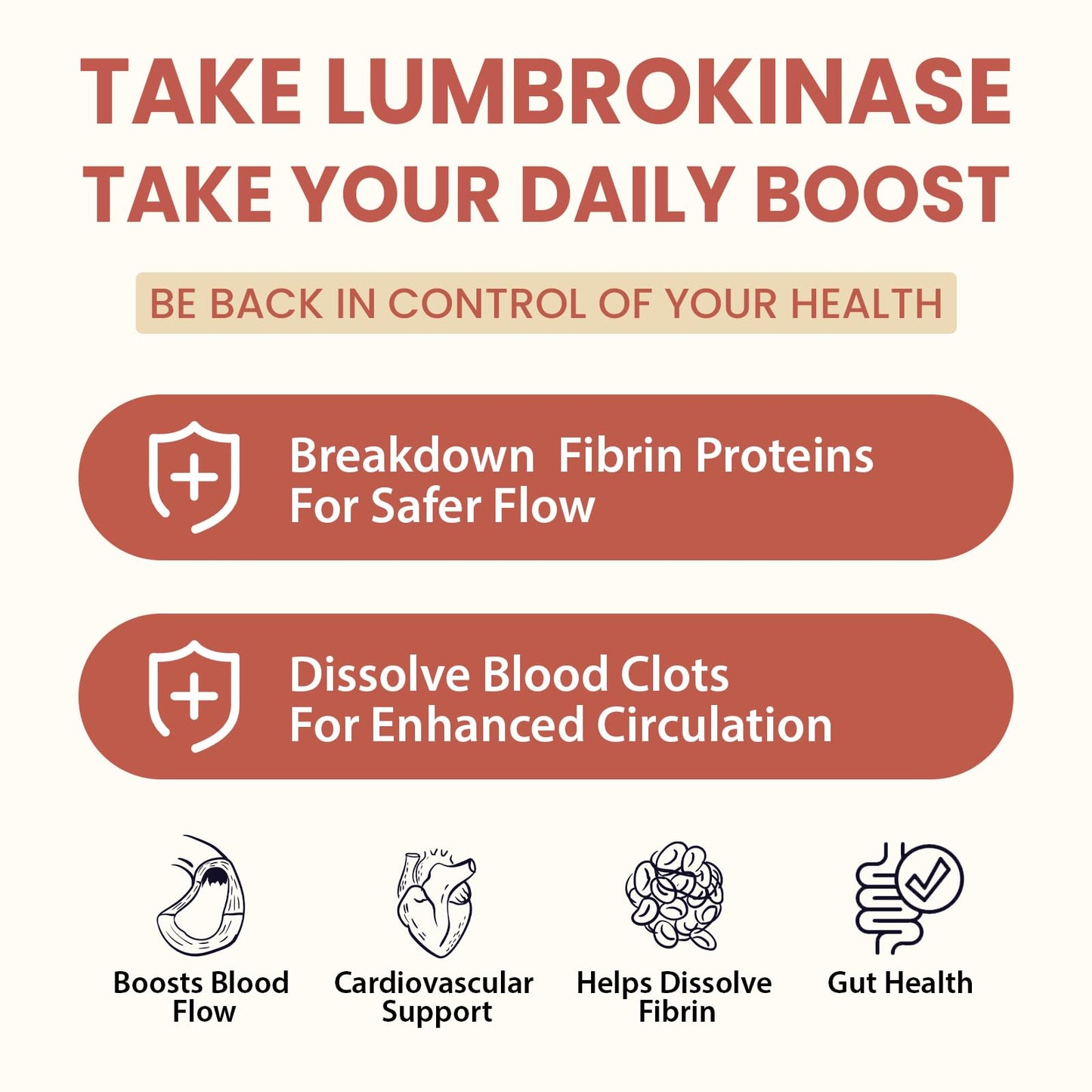 Veenuule Lumbrokinase Supplement 100mg │ Maximum Activity - 1,000,000 LKU │ Lumbrokinase Capsules with Nattokinase 100mg 2000 FU for Blood Circulation and Cardiovascular Health, 60 Capsules