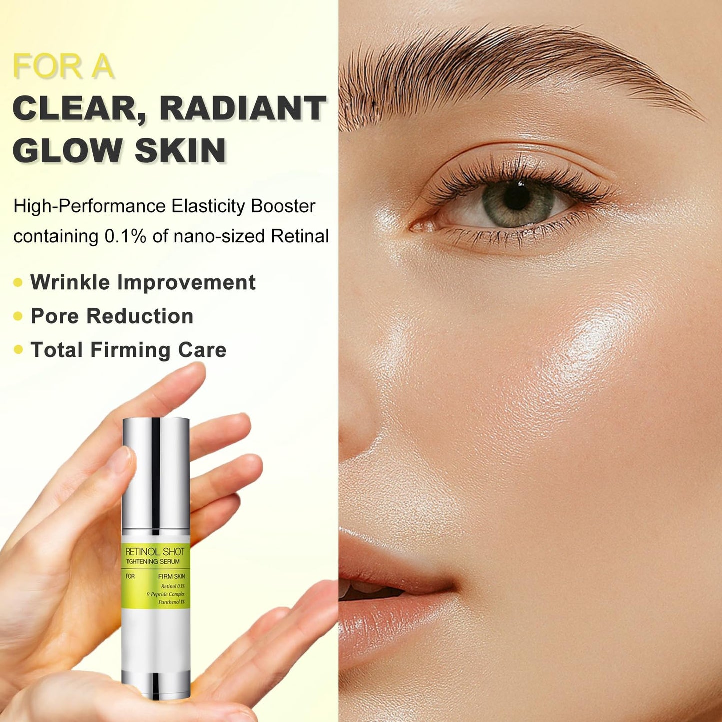 Shefave The Vita A Retinol Shot Tightening Serum, Retinal Shot Tightening Booster, Retinol Serum For Face, Dark Spot Remover For Face | Pore Minimizer, Anti-Aging & Wrinkles | Firmer & Smooth Skin, 30ml