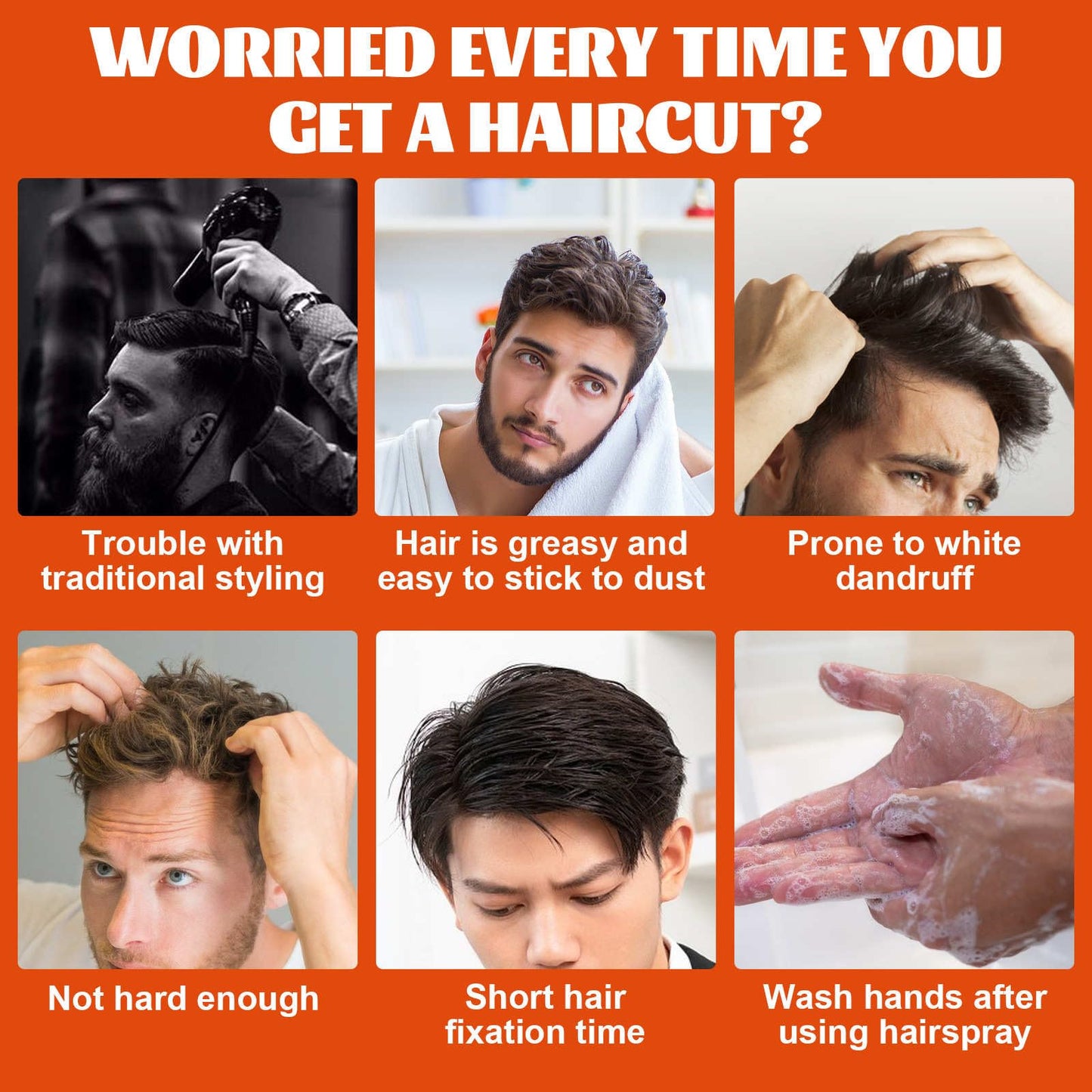 QIEEUMIN 2 in 1 Hair Wax Gel with Comb, Hair Setting Gel with Dip Comb, Men Hair Styling Gel with Comb, Long-Lasting Fluffy Fast Build Hair Oil Head Gel 100ml