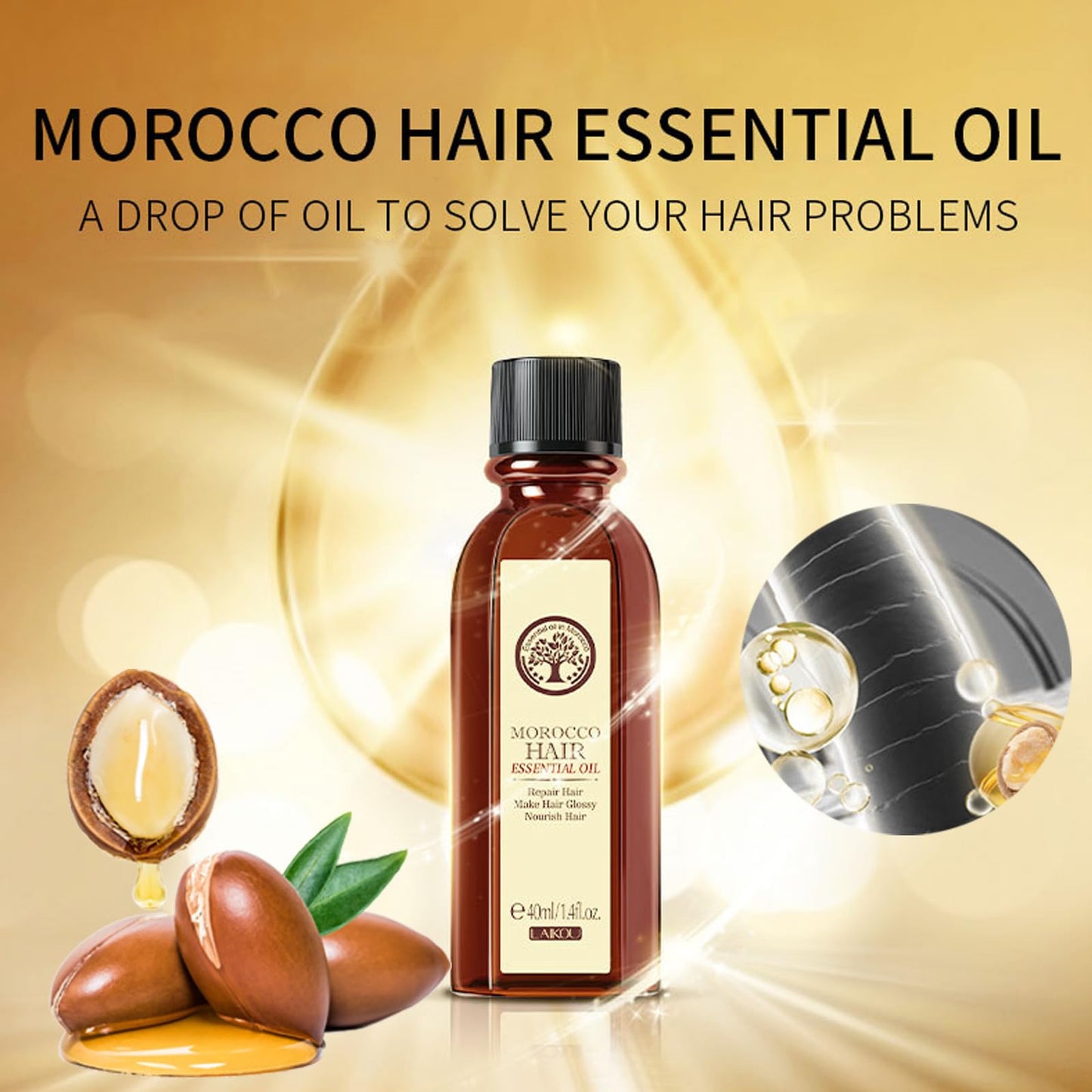 GEEWHILE Moroccan Argan Oil Hair Oil For Dry Damaged Hair Pure Moroccan Argan Oil for Hair, Moroccanoil Hair Oil Nourishes And Moisturises Dry Hair, Repairs, Smoothes Your Hair Suitable for All Hair