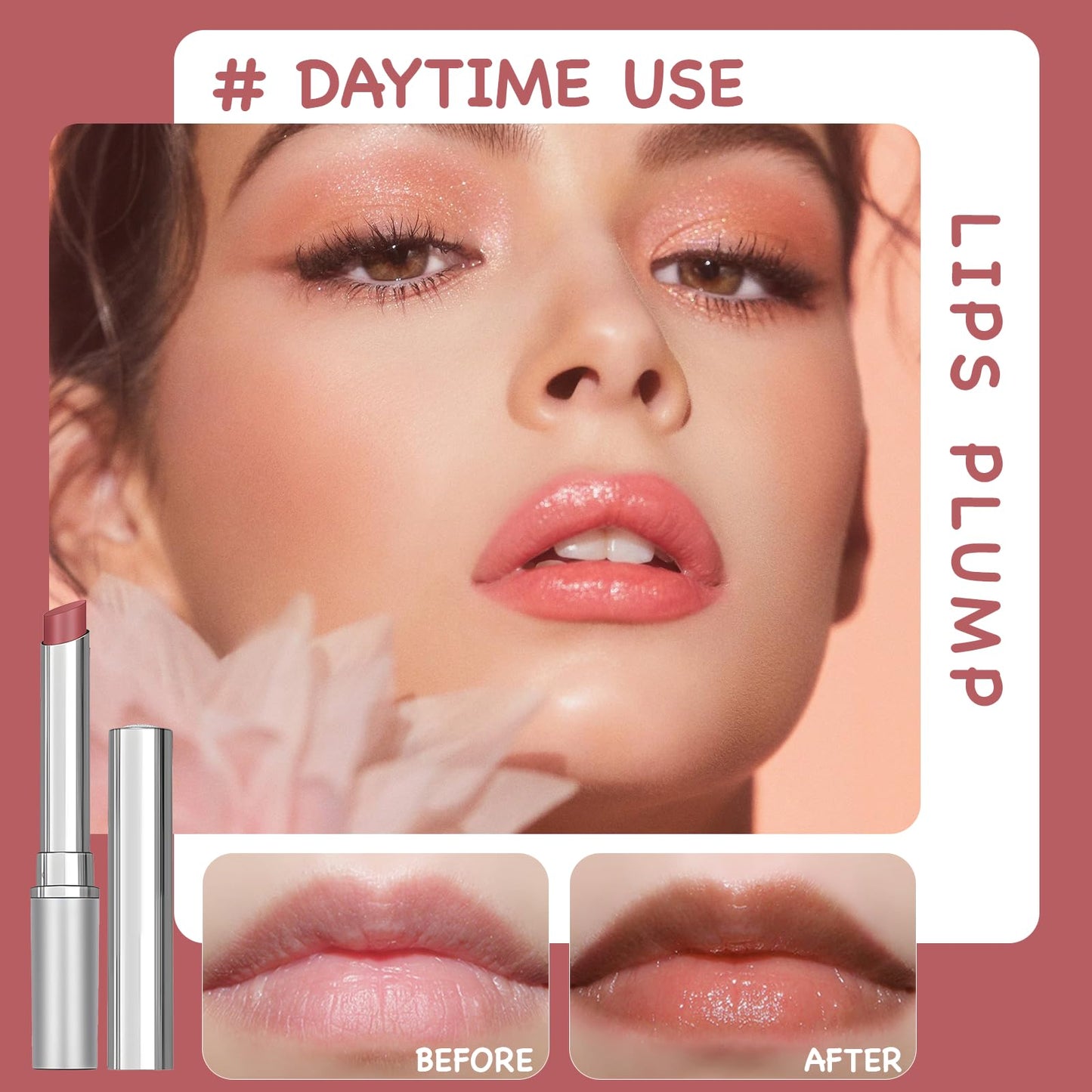 DOOCECIY Honey Lipstick, Pink Moisture Shine Hydrating Lipstick