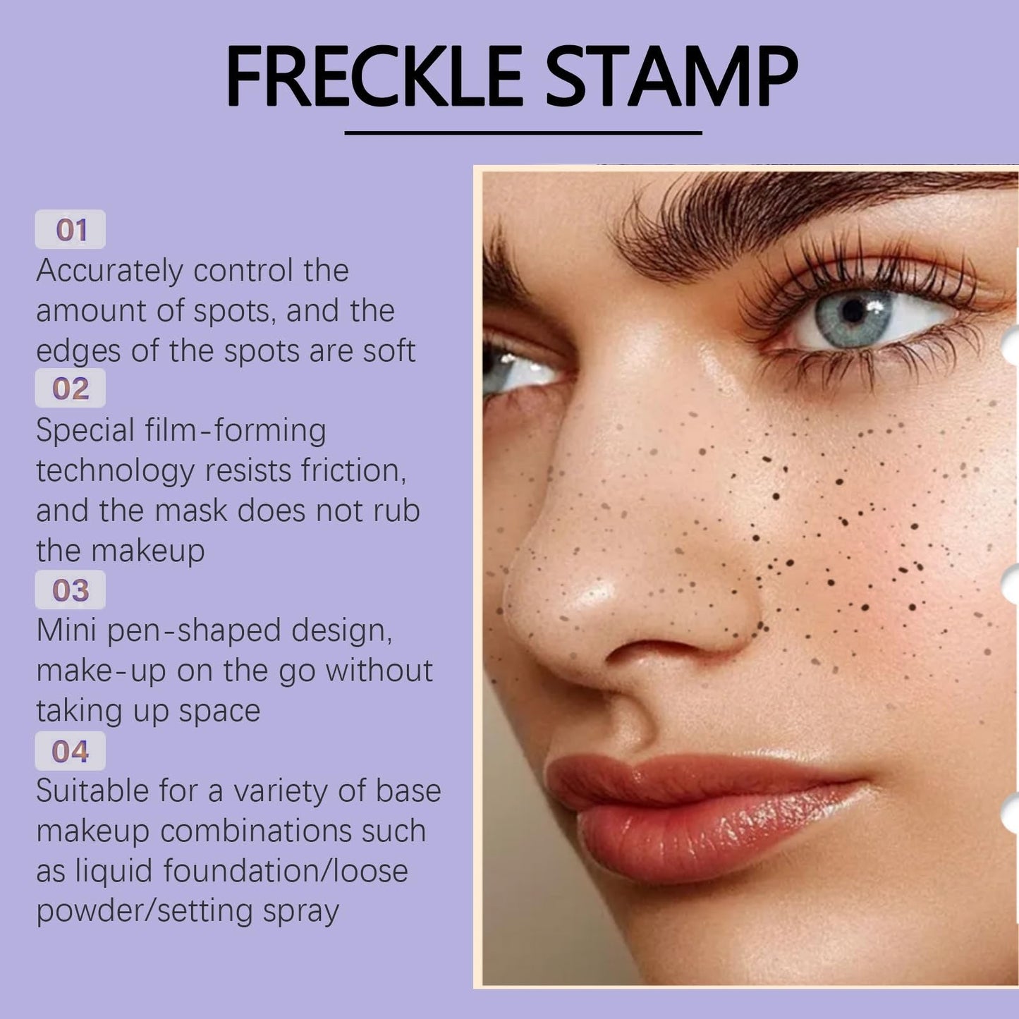 QinZiEn Faux Freckles Stamp,Freckle Pen,Natural Imitation Spots Pen,Freckle Stamp,Sun Freckled Makeup Marker,Faux Fre-ckles P-en,Soft Dot Spot P-en,Fre-ckle Tint,Makeup P-en,Fake Frec-kles,Fa-ux Freckles(01)
