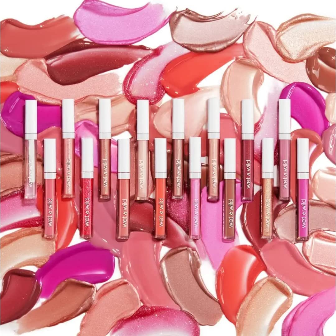 Wet n Wild, Mega Slicks Lip Gloss, Extra-shiny Lip Gloss with Light and Bright Texture for Soft and Full Healthy-looking Lips, Upgraded Formula with Hyaluronic Acid and Vegan Collagen, Crushed Grapes