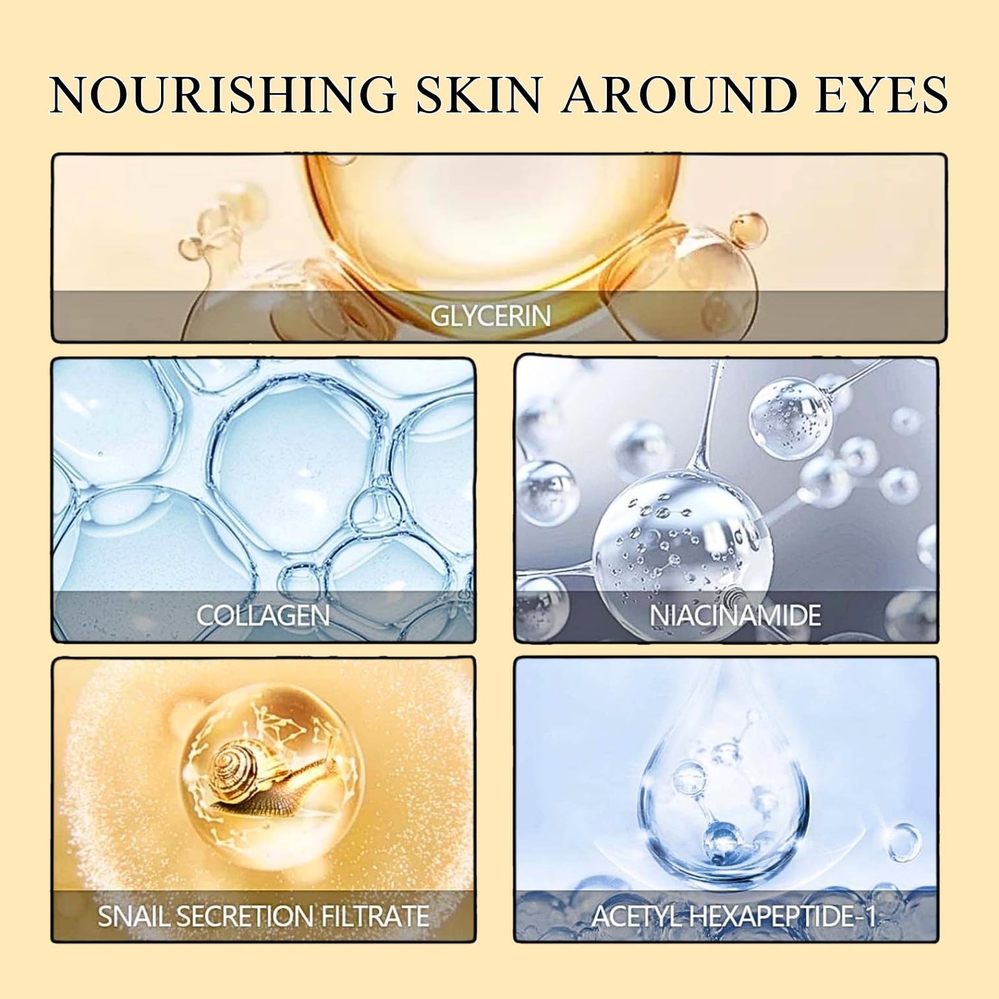 Advanced Snail Peptide Eye Cream Stick, Collagen Anti Wrinkle Eye Balm Stick, Under Eye Cream for Dark Circles and Puffy Eyes, Eye Bags Remover, with Snail Mucin+Niacinamide+Collagen, 3g