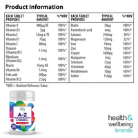 Club Vits A-Z Multivitamin and Minerals 180 Tablets, Vitamins for Men's and Women's, 23 High Strength Vitamins and Minerals Including Iron, Zinc Vitamin C and More (180)