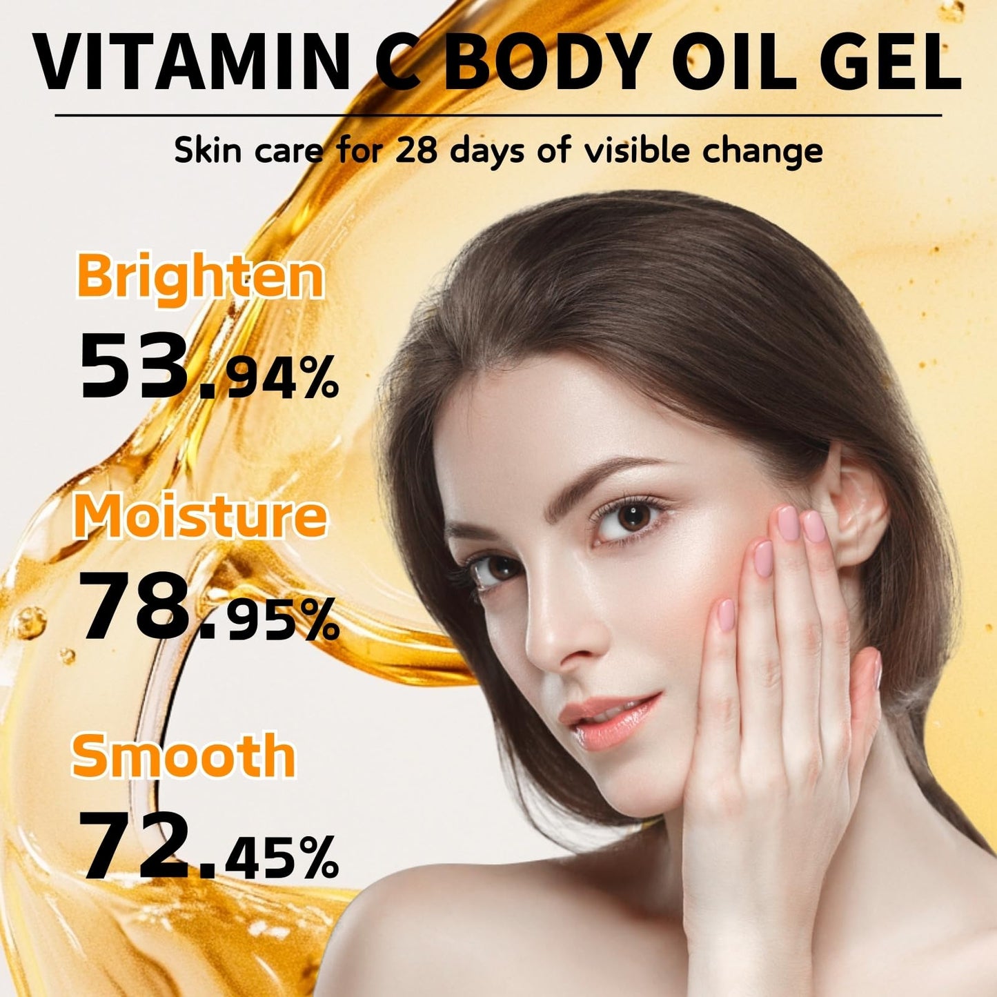 Cureluxe Vitamin C Essential Oils for Skin - Vitamin C Body Gel Oil - Brightening & Firiming Body Oil for Women - Deeply Nourishing Body Gel for Dry Skin - Body & Face Oil 200ml