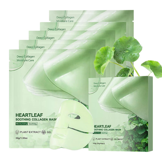 IZBEAUVO Heartleaf 70 Soothing Collagen Mask, Deep Collagen Face Mask Overnight, 5 PCS Hydration Korean Face Mask Glass Skin, Skin Care Beauty Masks for Soothing & Hydration & Anti Wrinkles for Sensitive Skin