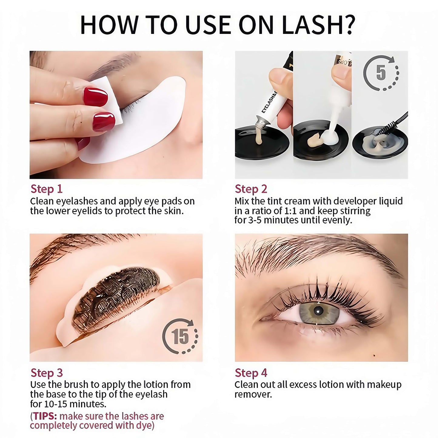 AuraAnge Eyebrow & Eyelash Tint Kit, Black Eyebrow Dye, Semi-Permanent Eyelash Tint, Volume Lashes & Full Brows Last 4 Weeks, Fast & Easy Application with All Tools, Sensitive Skin Friendly, 30ml