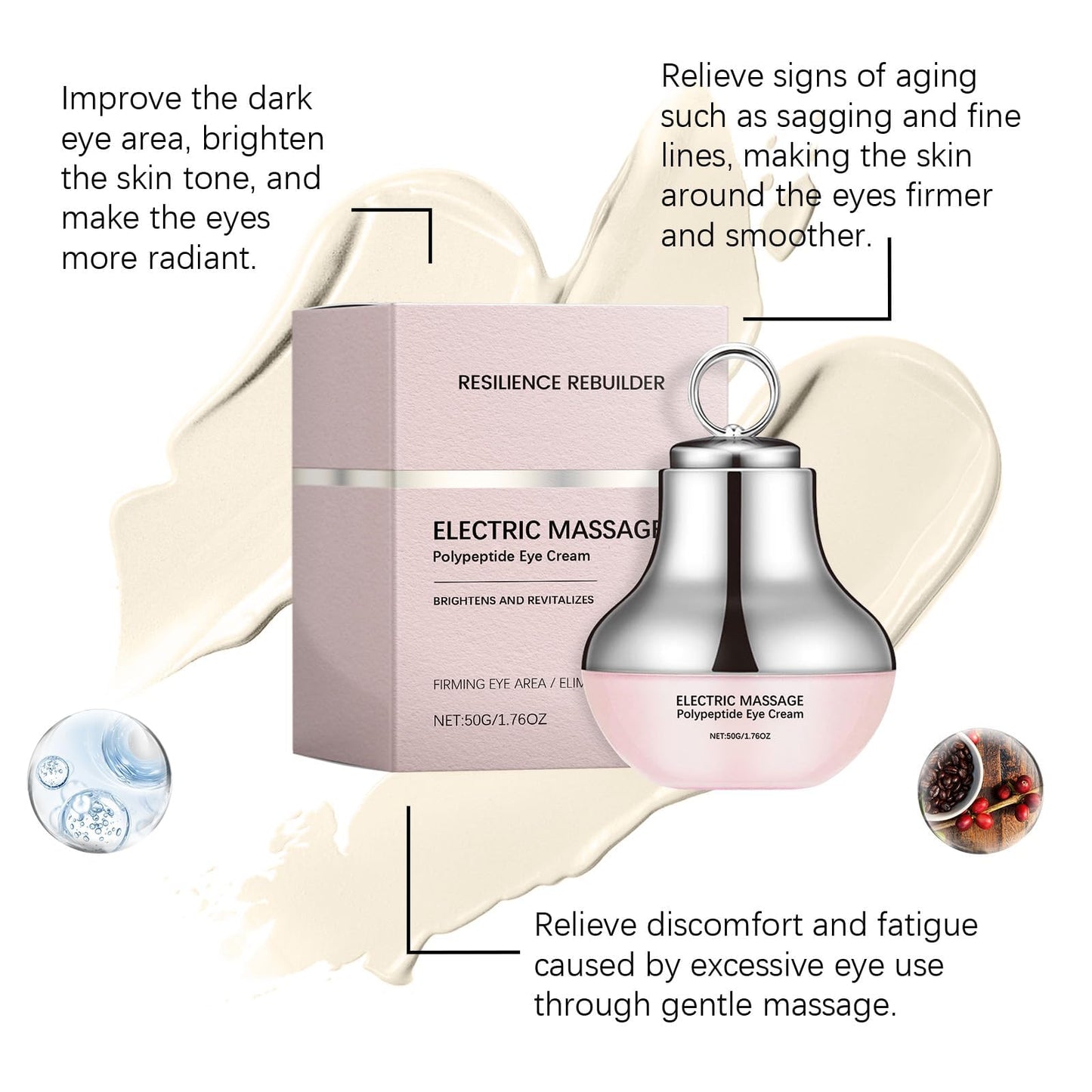 Neck-Eye Care Tightening & Revitalizing Set, Neck and Eye Care Set, AH-8 Firming Neck Cream + Electric Massage Eye Cream (2)