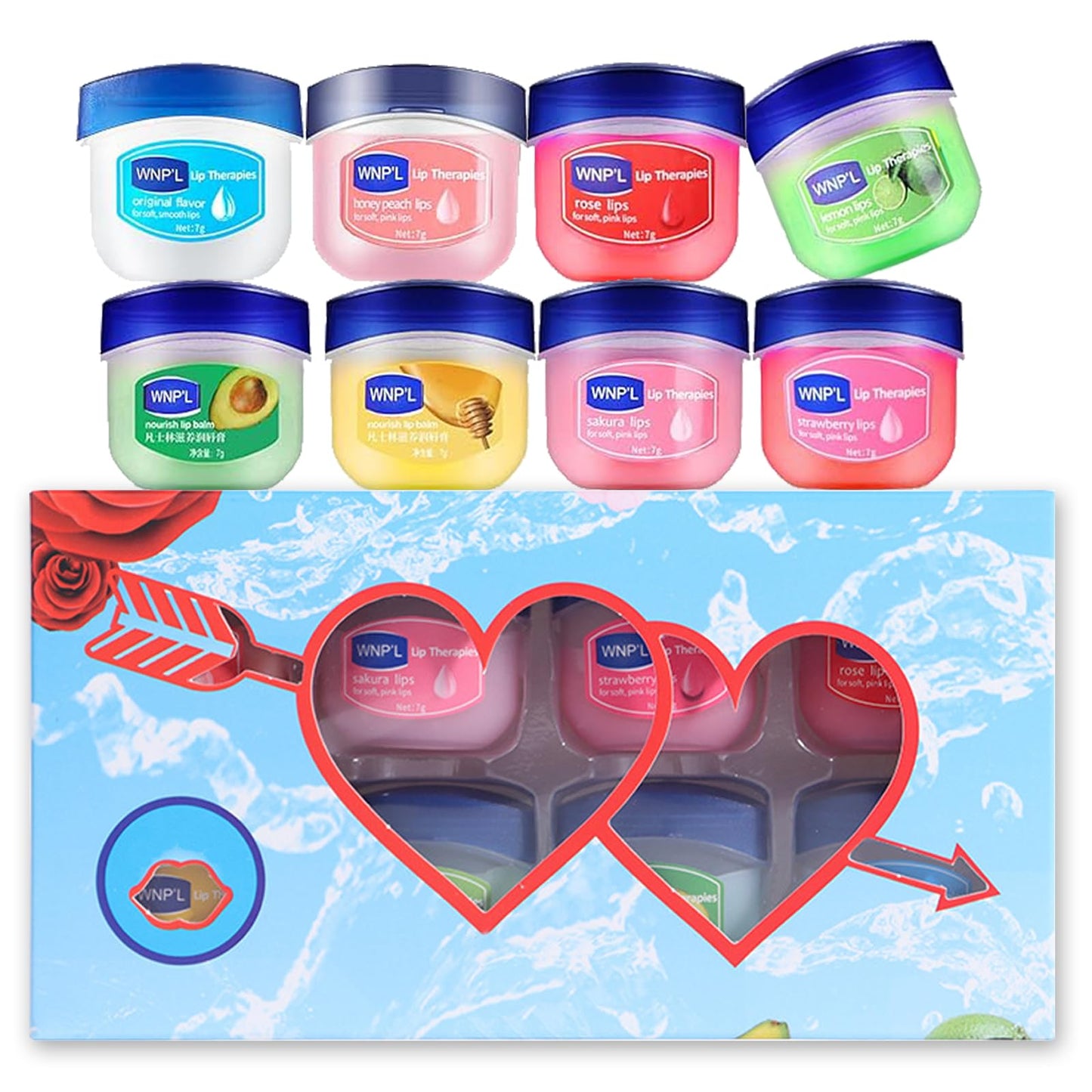 Lip Balm Set-Lip Balm Multipack Make Up Set Natural Moisturizing Cracking Lip Lipbalm Chapstick Gifts For Women Skincare Lip Care Lip Balm Kids (8PCS)