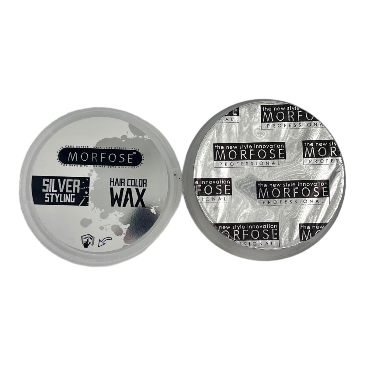 MORFOSE Hair Colour Wax, silver, 100 ml,Temporary Hair Dye Wash In Wash Out, Coloured Hair Wax Kids Instant Styling, Hair Colour Pomade Washable for Men, Women, Party, Cosplay (100 ml, Silver)