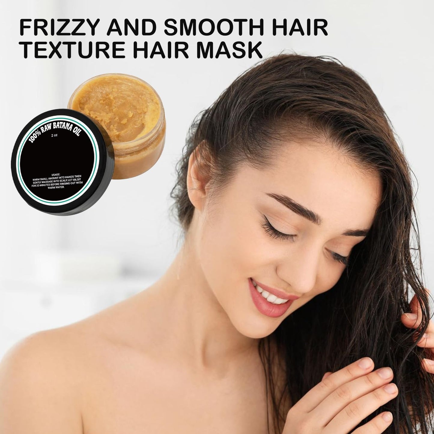 Ninnyi 60ml Raw Batana Oil for Hair Growth, Batana Oil Organic for Repair Damaged Hair Thicker Stronger Healthier Hair Shine