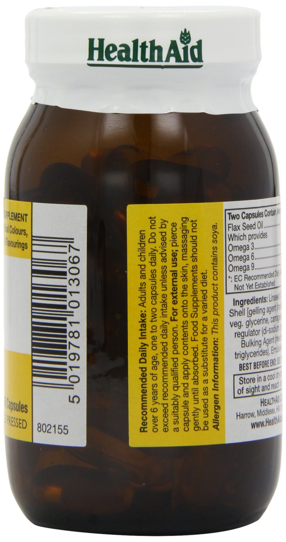 HealthAid Flaxseed Oil 1000mg - 60 Capsules