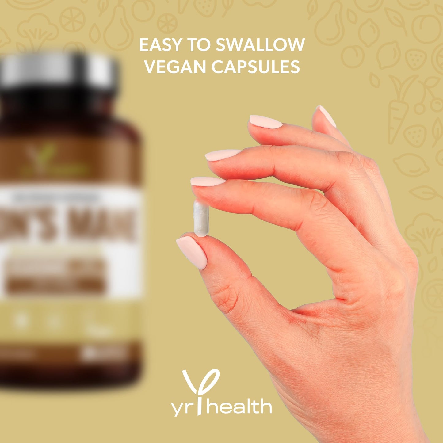 yrhealth Lion's Mane Mushroom Supplement 4500mg - 180 Vegan Capsules with Added Vitamin B6 & B12, Supports Immune System & Promotes Digestive Health - 3 Months Supply - Made in The UK by YrHealth