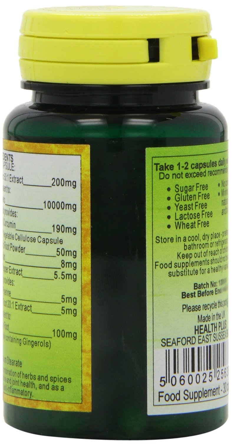 Health Plus HP638 Turmeric Plus Joint and Digestive Plant Supplement - 30 Capsules